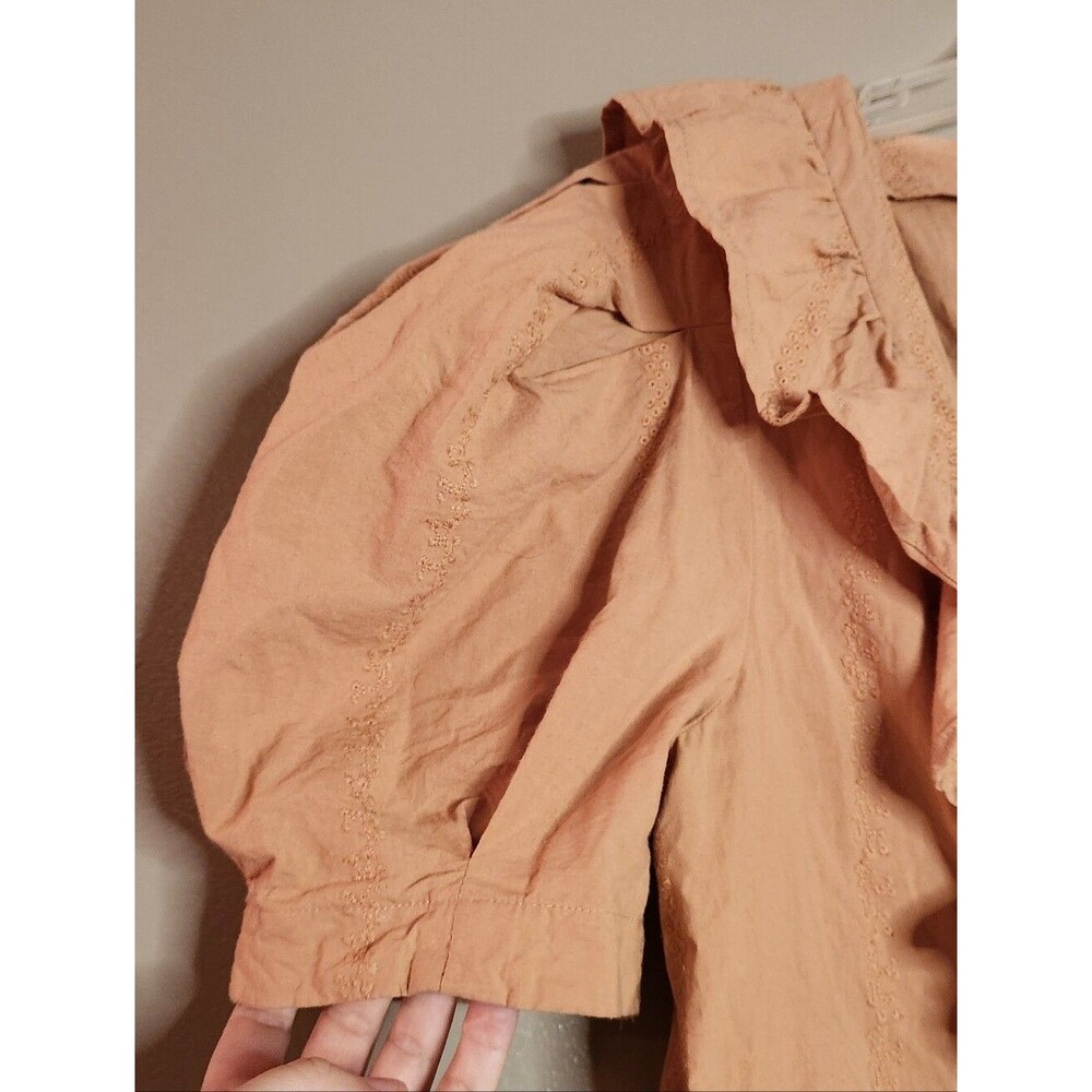 Universal Threads Peach Ruffled Square-Neck Blouse Size Large - Picture 4 of 10
